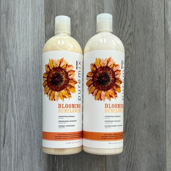 Rusk Other - RUSK Puremix Blooming Sunflower Volumizing Shampoo & Conditioner 35oz